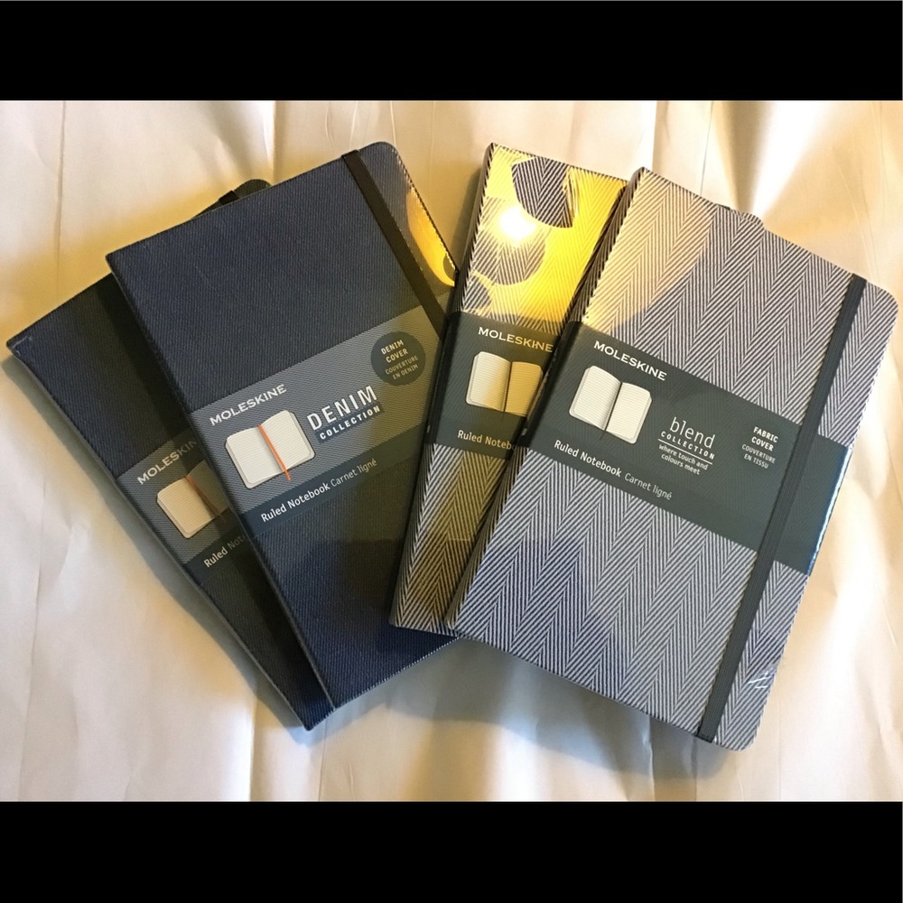 4x Moleskine Textile Notebooks Denim & Blend (x4)